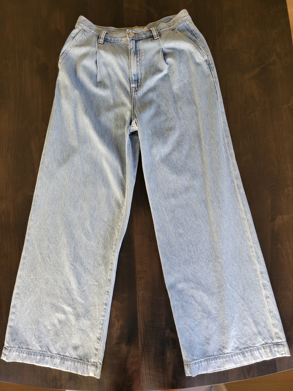 Madewell The Harlow wide-leg pleated jeans size 28